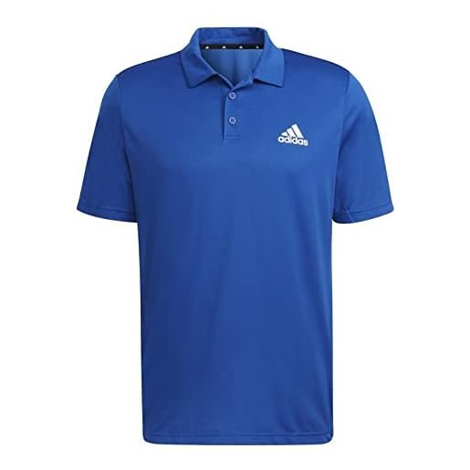 adidas train essentials training short sleeve polo shirt, uomo, grey five/black, s