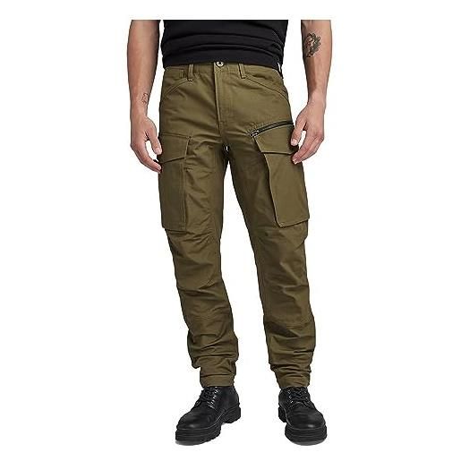 G-STAR RAW rovic zip 3d regular tapered pants, pantaloni uomo, verde scuro (dark olive d02190-d213-c744), 35w / 32l