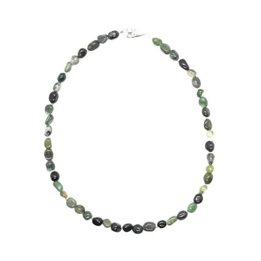 Generico collana girocollo artigianale in pietre dure perle coralli susta in argento in vari colori e modelli (24 agata e miyuki)