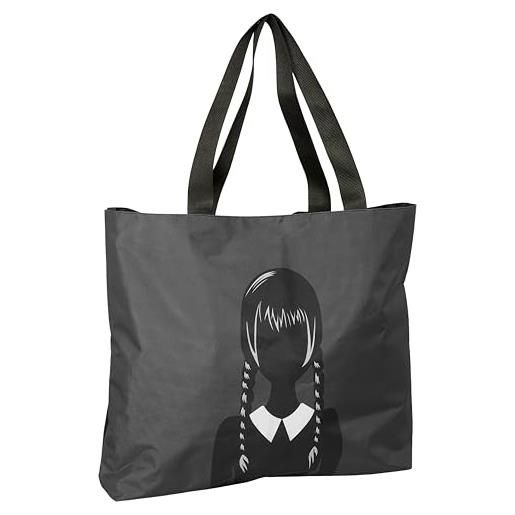 Safta wednesday - borsa shopping, borsa da donna, shopping bag, comoda e versatile, qualità e resistenza, 50 x 10 x 45 cm, colore nero, nero, estándar, casual