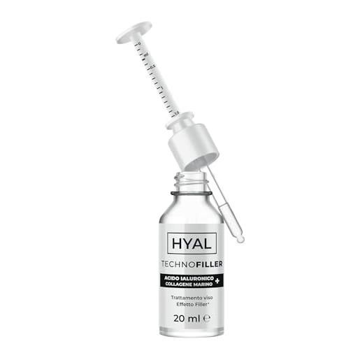 W Wonder Company hyal technofiller, gel viso effetto filler senza aghi con collagene e acido ialuronico, 20 ml = 40 applicazioni - wonder company