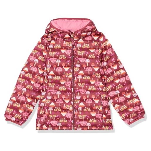 Amazon Essentials piumino leggero con cappuccio impermeabile e ripiegabile bambine e ragazze, giallo floreale, 8 anni