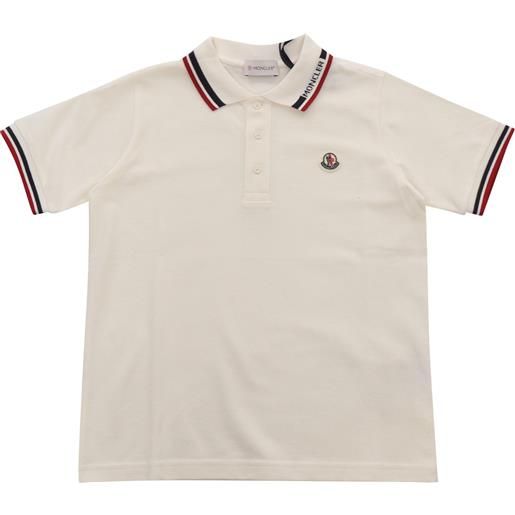 Moncler Enfant polo bianca con logo