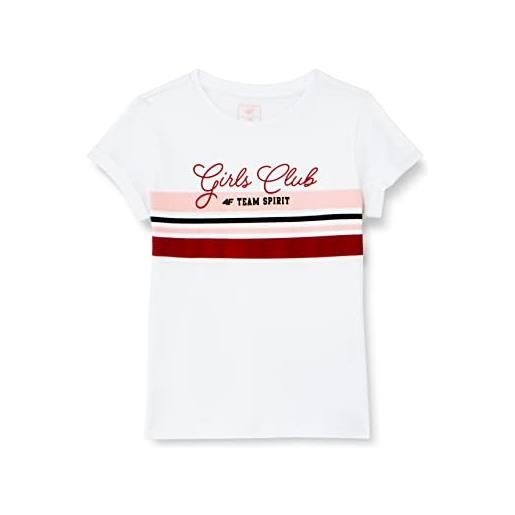 4F girl's t-shirt jtsd004 tshirt, bianco, 146 cm bambine e ragazze