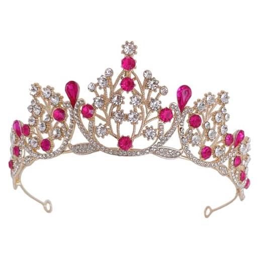 FOMIYES 4 pz tiara accessori fatati fasce di strass diademi di compleanno accessori rossi corona femminile corona della sposa regalo damigella d'onore cristallo lega di zinco