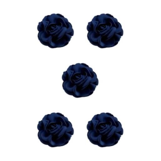 Ailan 5 set di spilla a fiore elegante e chic per spille a forma di corpetto di fiori in tessuto, moda versatile, ampia applicazione, regali blu scuro, blu scuro 5insieme