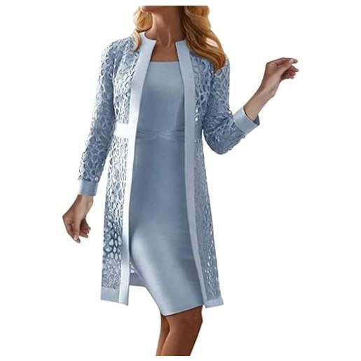 Daikascbny set di abito e cardigan a vita alta, traspirante da donna vestito a tubino con cardigan banchetto abito da cerimonia elegante abito estivo donna corto per la primavera e l'estate confortevole