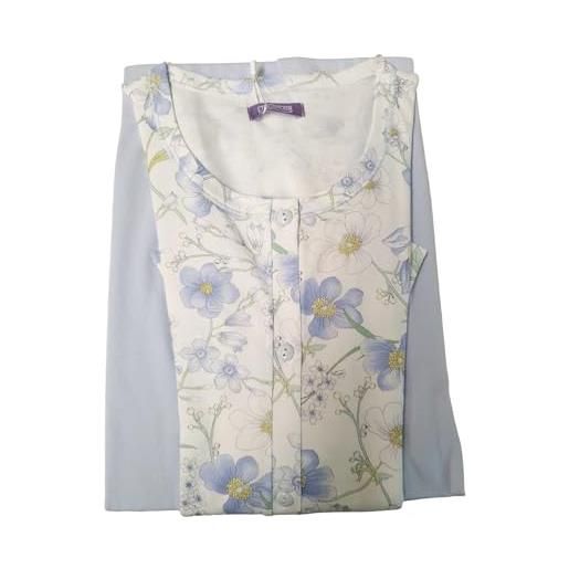 Linclalor alambra store pigiama donna aperto mezza manica taglie forti, calibrate, nuova collezione primavera estate cotone (58, colore 2)