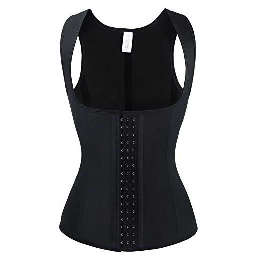 Charmian women's latex underbust waist training cincher steel boned body shaper corset vest vest-black small