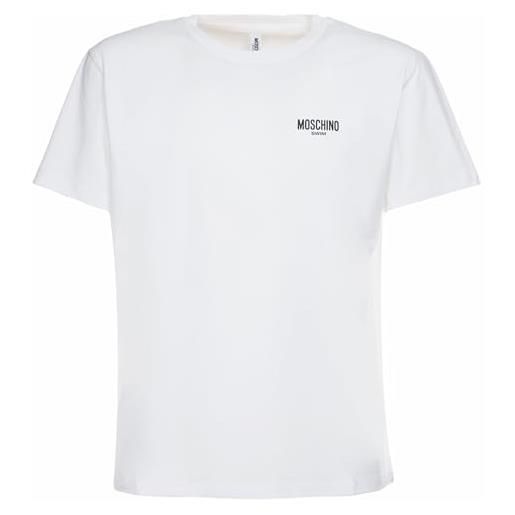 MOSCHINO t-shirt da uomo bianca con logo nero l