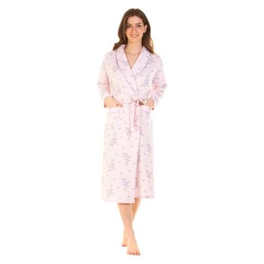 Undercover vestaglia da donna a maniche lunghe, in cotone con motivo floreale, acqua/rosa, large/x-large
