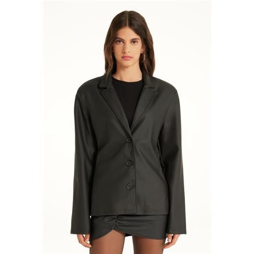 Tezenis giacca/blazer effetto spalmato opaco donna nero