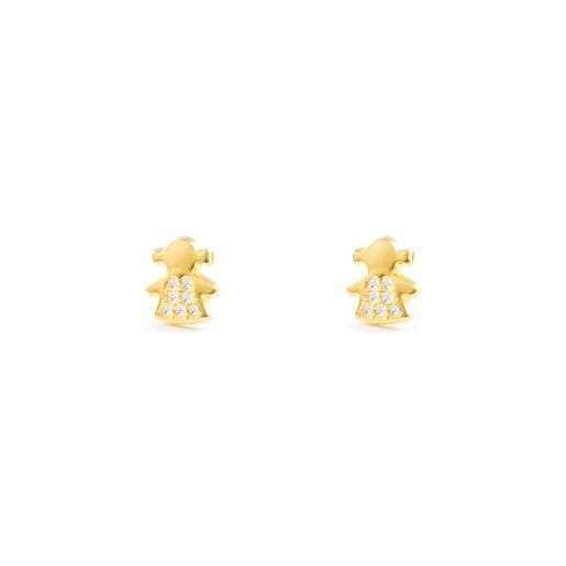 Monde Petit orecchini per bambini ragazza - oro giallo 18k (750)