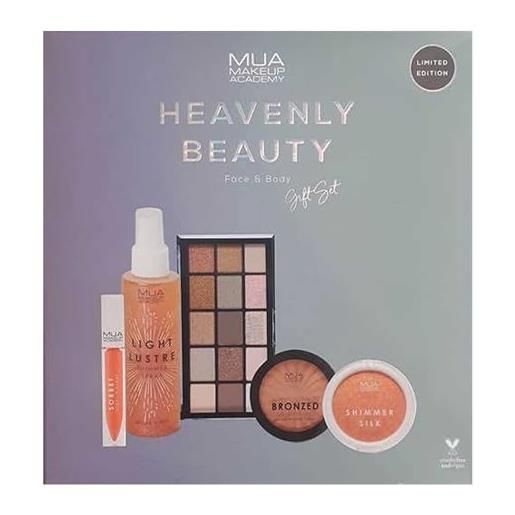 MUA heavenly 5 pezzi (lip gloss, shimmer spray, eye palette, bronzer & highlight)