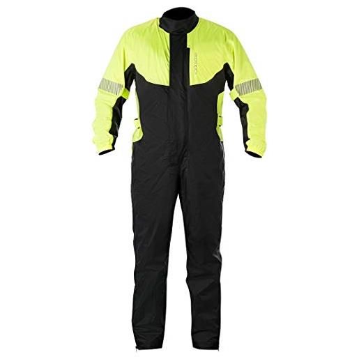 Alpinestars hurricane rain suit, tuta impermeabile antipioggia moto, giallo fluo nero, 3xl