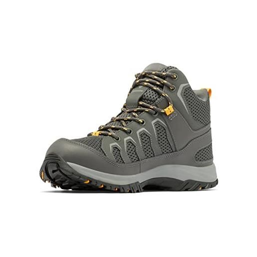 Columbia granito trail mid impermeabile, scarpe da escursionismo uomo, grigio scuro miele crudo, 44 eu larga