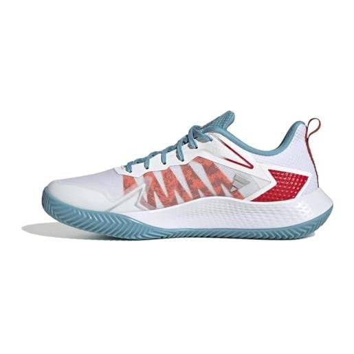 Adidas defiant speed w clay, sneaker donna, ftwr white/preloved blue/better scarlet, 37 1/3 eu