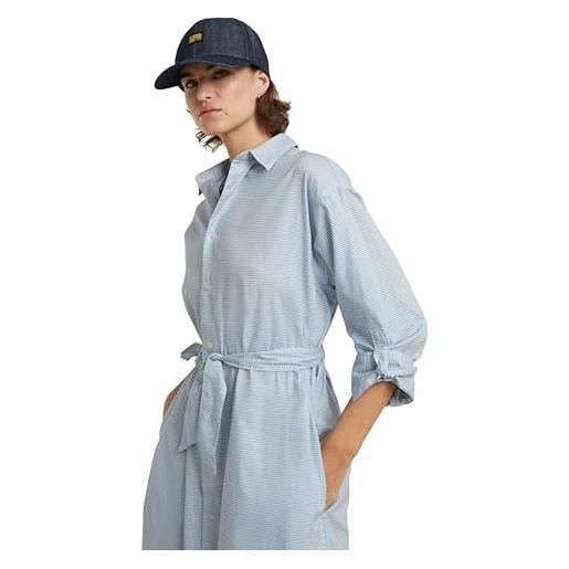 G-STAR RAW long shirt dress wmn abito casual, multicolore (dk wave pinpoint stripe d24625-d592-g459), l donna
