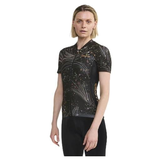 Craft adv endur graphic jersey w xxl maglietta da ciclismo, nero-black/multi, donna