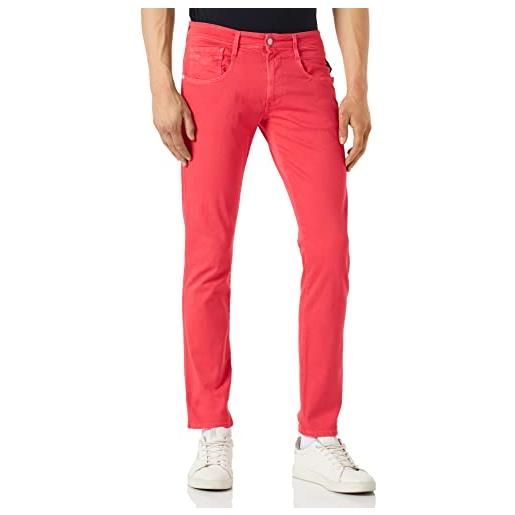 REPLAY anbass x-lite plus, jeans uomo, rosso (64 rosso), 36w / 34l