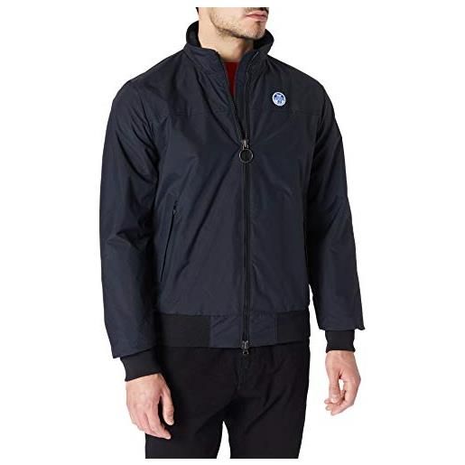NORTH SAILS giacca da marinaio da uomo nera - 100% poliammide riciclata - vestibilità slim - resistente all'acqua con colletto alla coreana e chiusura a zip bidirezionale - l