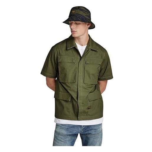 G-STAR RAW r-3n slim overshirt allover donna, verde scuro (shadow olive d24290-d387-b230), xs