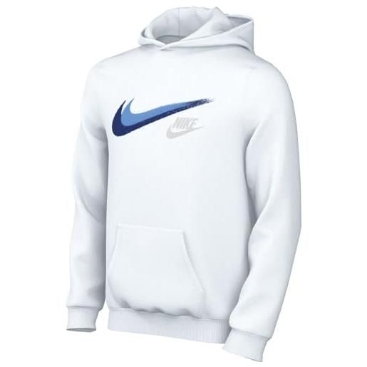Nike boy's top b nsw si flc po hoody bb, white, fz4712-100, l