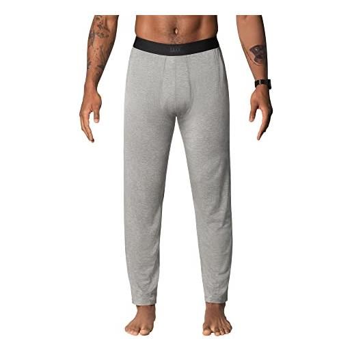 SAXX Underwear Co. saxx biancheria intima da uomo sleepwalker lounge pj pantaloni con supporto integrato - biancheria da notte e riposo da uomo, grigio scuro (dark grey heather), l