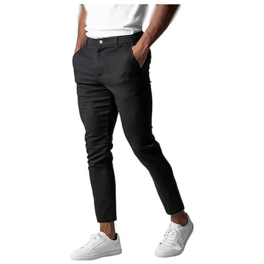 ESSISH active chinos pants for men, trousers loose fit straight legs elastic, active chinos edge lifestyle pants men, casual pants for men (l, 1pcs-d)