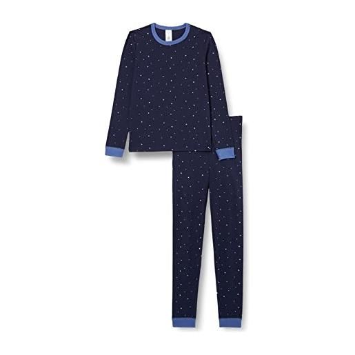 Schiesser schlafanzug lang set di pigiama, blu scuro, 140 cm bambino