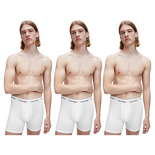 Calvin Klein boxer brief 3pk, uomo, white, s