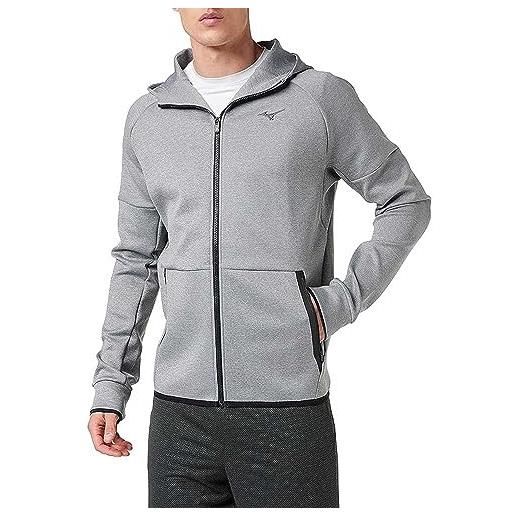 Mizuno rb sweat jacket felpa, grigio, m uomo