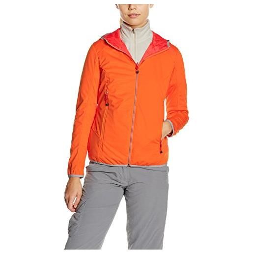 CMP - giacca reversibile da donna con cappuccio fisso, aranciata, 48