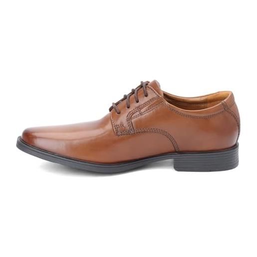 Clarks tilden plain, scarpe stringate derby uomo, marrone (dark brown), 49.5 eu