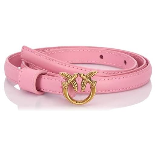 Pinko love berry h1 belt vitello seta cintura, n17q_pink antique gold, m donna