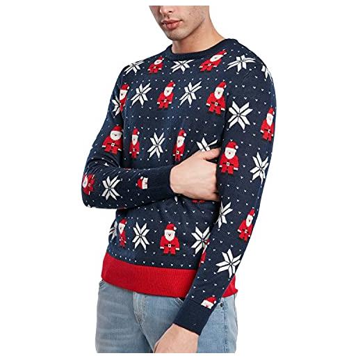 Urban Classics felpa nicolaus and snowflakes, felpe unisex - adulto, nicolaus and snowflake aop, l