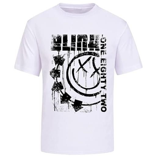 AIHU blink 182 printed t-shirt mens unisex tee white