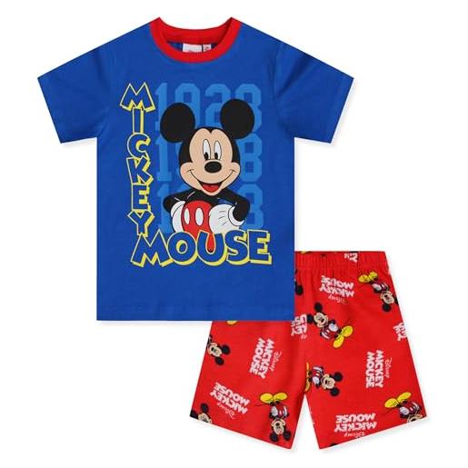 Disney pigiama bambino mickey mouse maglia e pantalone corto estivo cotone 6580