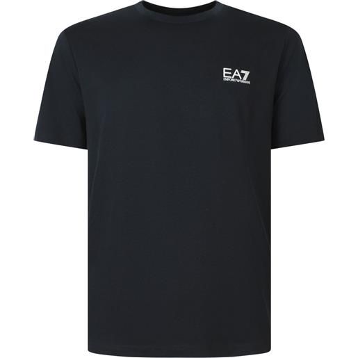 EA7 t-shirt blu con mini logo per uomo