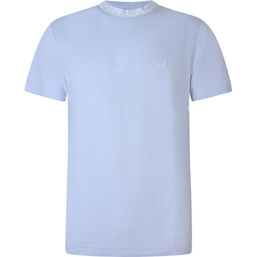LACOSTE t-shirt celeste con mini logo per uomo