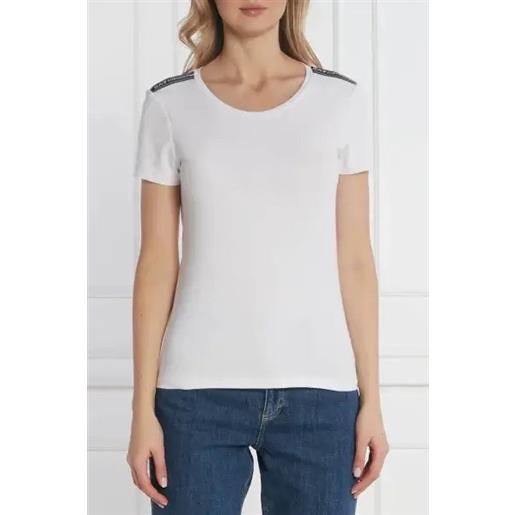 EA7 t-shirt girocollo logo series in misto cotone organico white xl