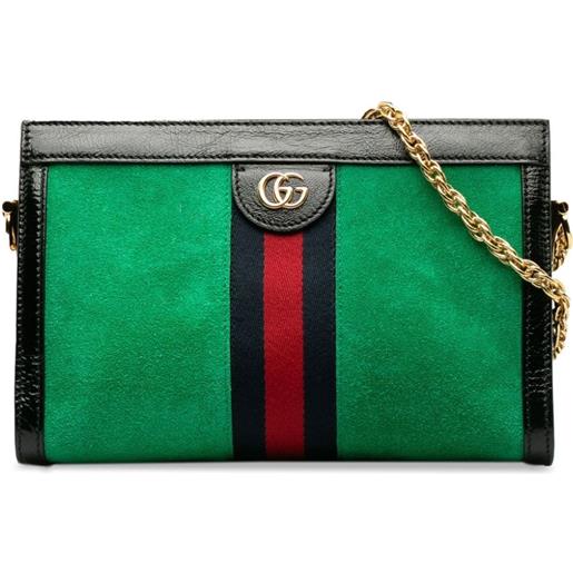 Gucci Pre-Owned - borsa a tracolla ophidia piccola 2016-2023 - donna - pelle scamosciata - taglia unica - verde
