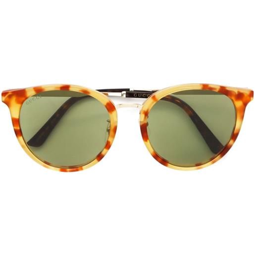 Gucci Pre-Owned - occhiali da sole tondi tartarugati 2000 - donna - plastica/metallo - taglia unica - marrone