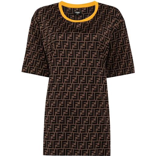 Fendi Pre-Owned - t-shirt con stampa zucca - donna - cotone - taglia unica - marrone