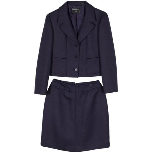 CHANEL Pre-Owned - tailleur a righe con gonna 2001 - donna - lana/seta - taglia unica - viola