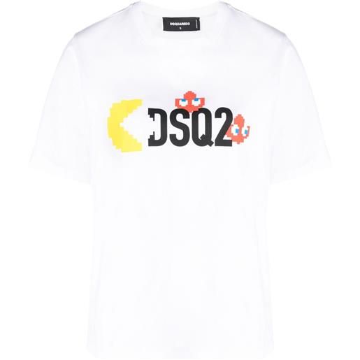 Dsquared2 t-shirt con stampa dsquared2 x pac-man - bianco