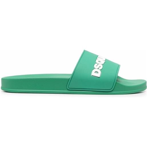 Dsquared2 sandali slides con logo - verde
