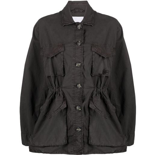 GANNI giacca con arricciature - grigio