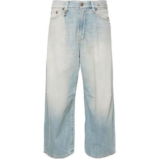 R13 jeans crop a gamba ampia - blu