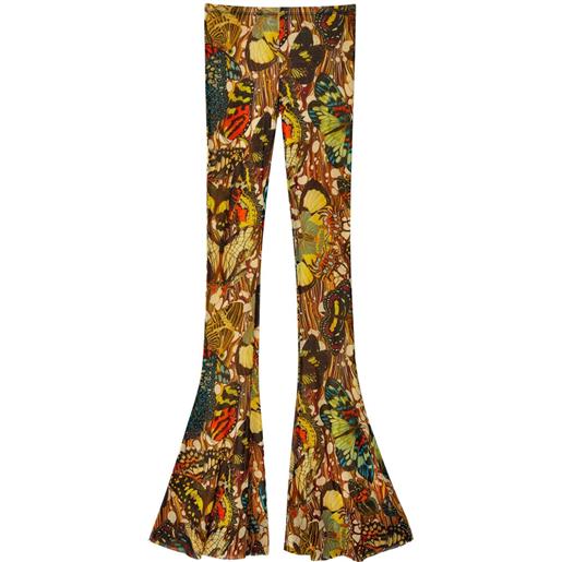Jean Paul Gaultier pantaloni papillon con stampa astratta - giallo
